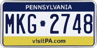 PA license plate MKG2748