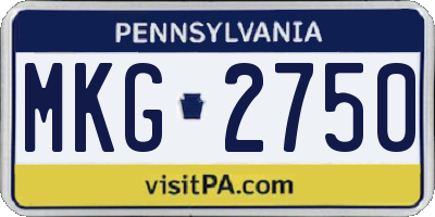 PA license plate MKG2750