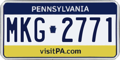 PA license plate MKG2771