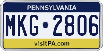 PA license plate MKG2806