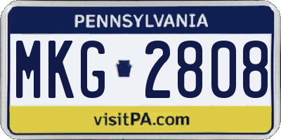 PA license plate MKG2808