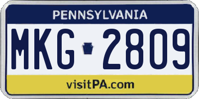 PA license plate MKG2809