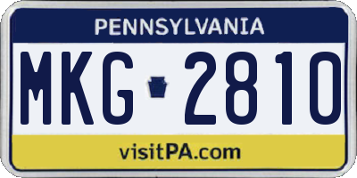 PA license plate MKG2810