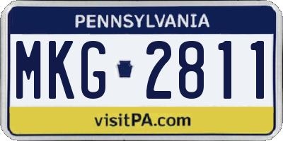 PA license plate MKG2811