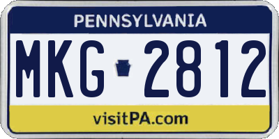 PA license plate MKG2812