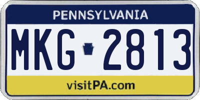 PA license plate MKG2813
