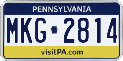 PA license plate MKG2814