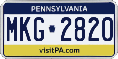 PA license plate MKG2820