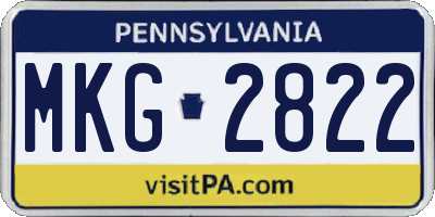 PA license plate MKG2822