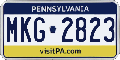 PA license plate MKG2823