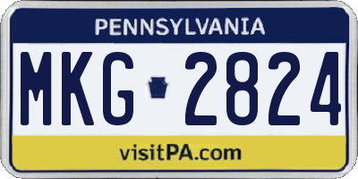 PA license plate MKG2824