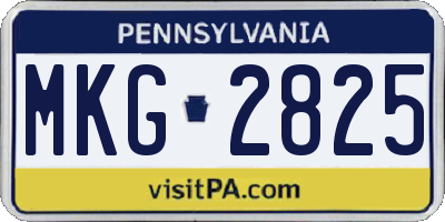 PA license plate MKG2825