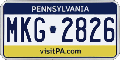 PA license plate MKG2826