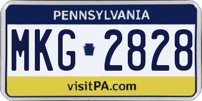 PA license plate MKG2828