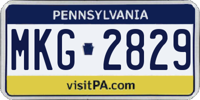 PA license plate MKG2829