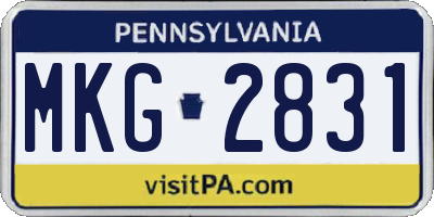 PA license plate MKG2831