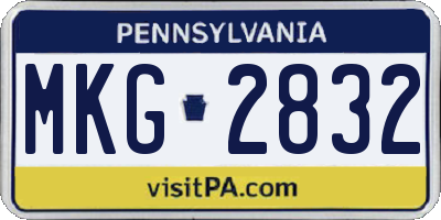 PA license plate MKG2832