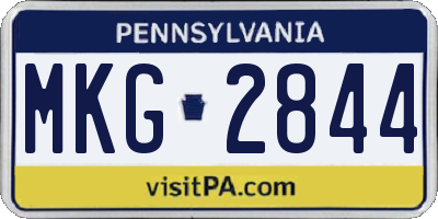 PA license plate MKG2844