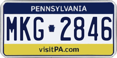 PA license plate MKG2846