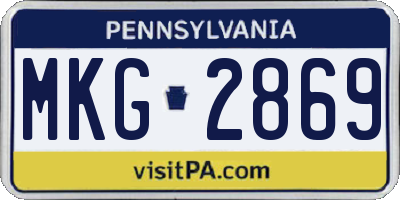 PA license plate MKG2869