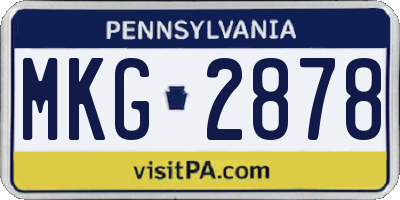 PA license plate MKG2878