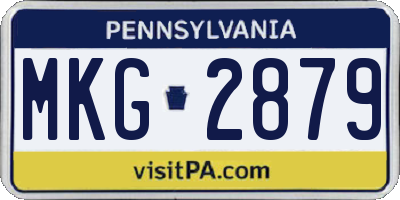 PA license plate MKG2879