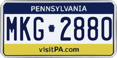 PA license plate MKG2880
