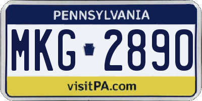 PA license plate MKG2890