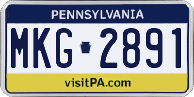 PA license plate MKG2891