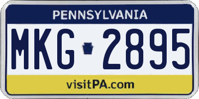 PA license plate MKG2895