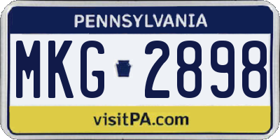 PA license plate MKG2898
