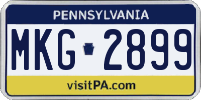 PA license plate MKG2899