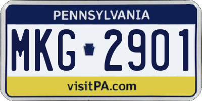 PA license plate MKG2901