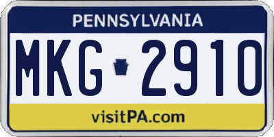 PA license plate MKG2910