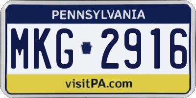 PA license plate MKG2916