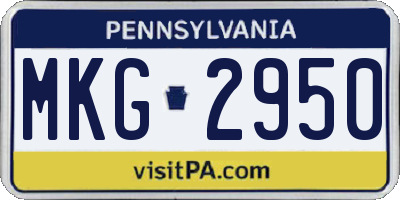 PA license plate MKG2950
