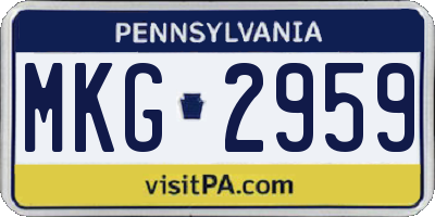 PA license plate MKG2959