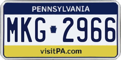 PA license plate MKG2966