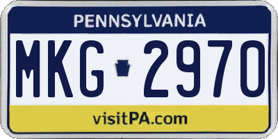 PA license plate MKG2970