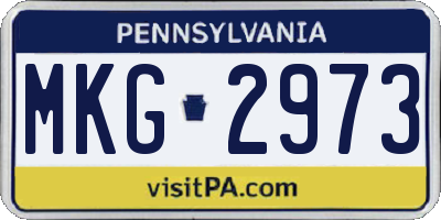 PA license plate MKG2973