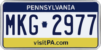 PA license plate MKG2977