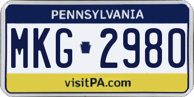 PA license plate MKG2980