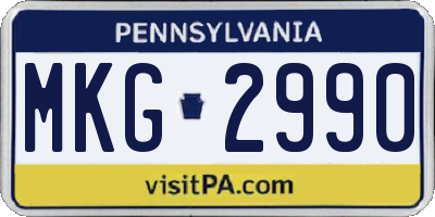 PA license plate MKG2990