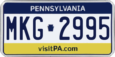 PA license plate MKG2995