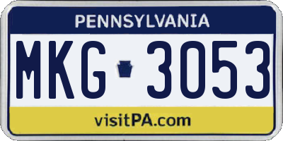 PA license plate MKG3053