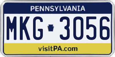 PA license plate MKG3056