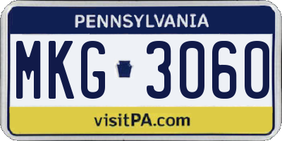 PA license plate MKG3060