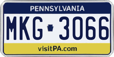 PA license plate MKG3066