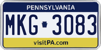 PA license plate MKG3083