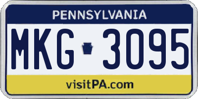 PA license plate MKG3095
